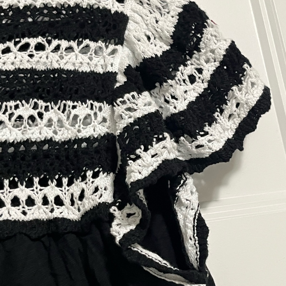 Loft Crochet Ruffle Sleeve Top Large - Picture 7 of 10